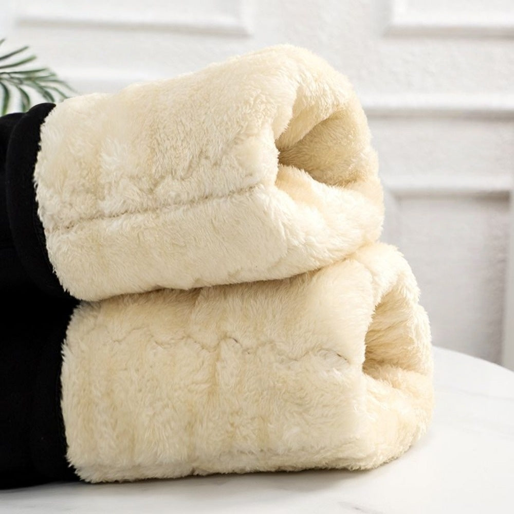 Schwarze Winterleggings mit Fleecefutter für Damen – Santina