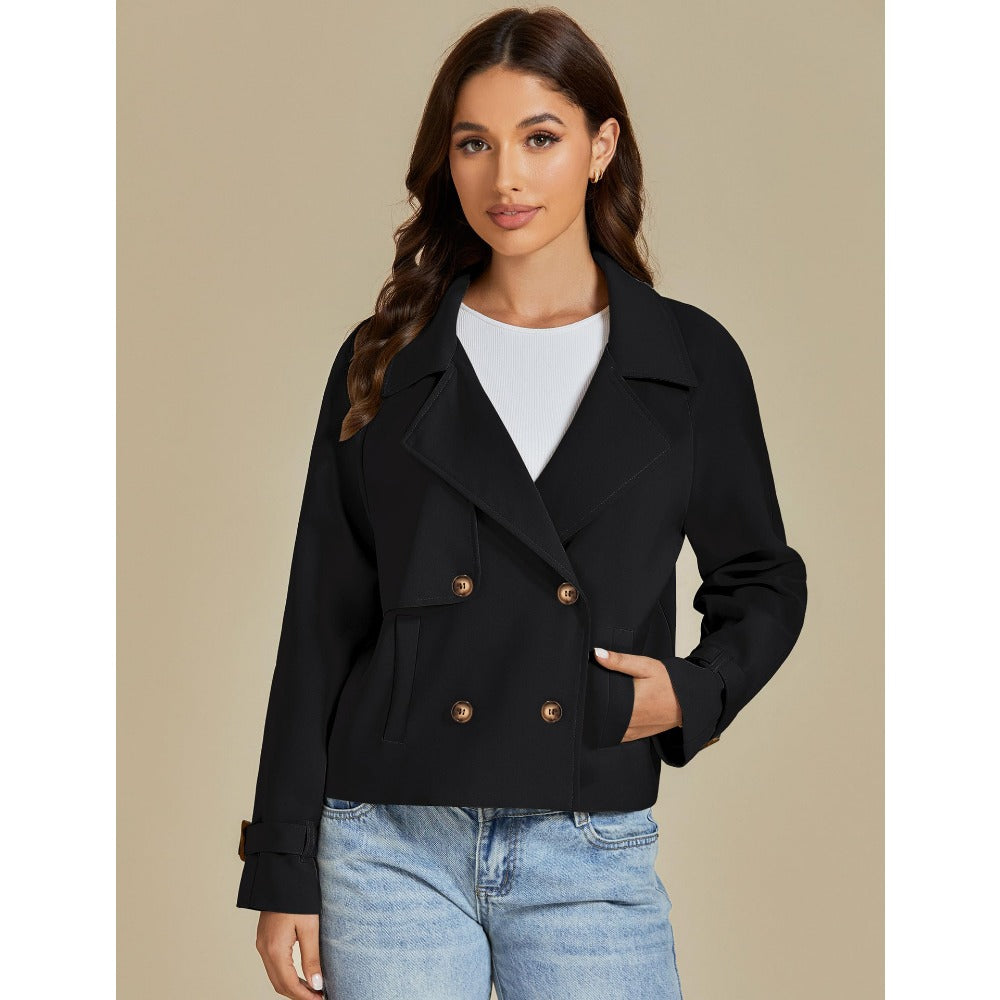 Damen Kurzjacke mit Doppelreiher Mantel – Giovanna