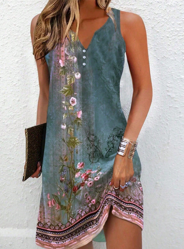 Ärmelloses Bequemes Mini Sommerkleid für Damen