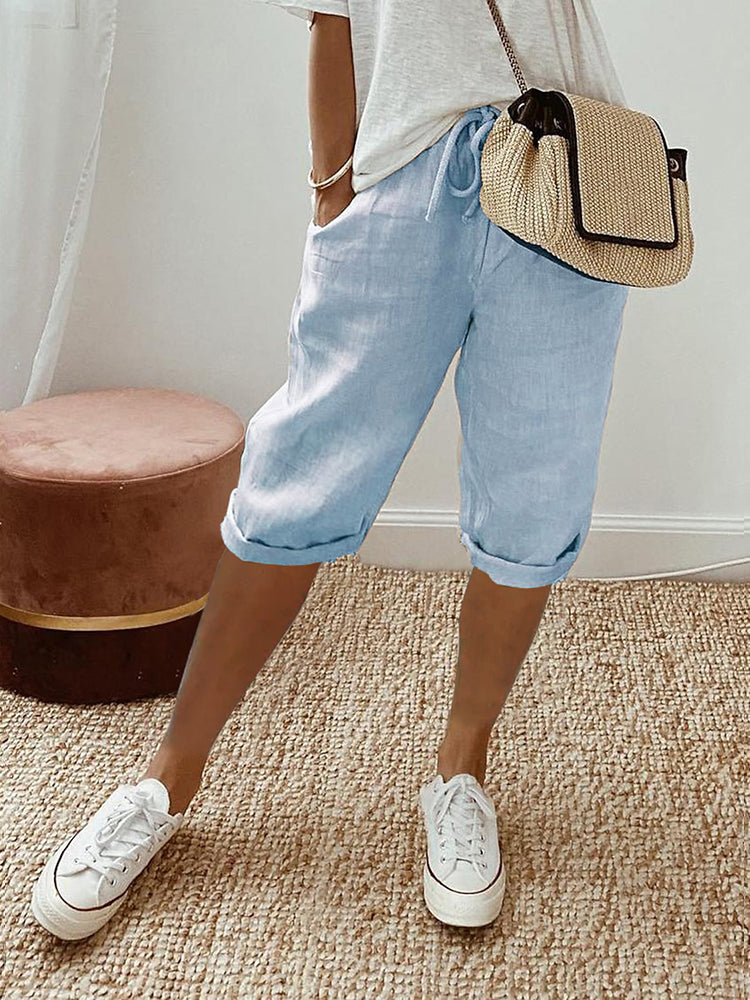 Damen Sommer Shorts mit Kordelzug