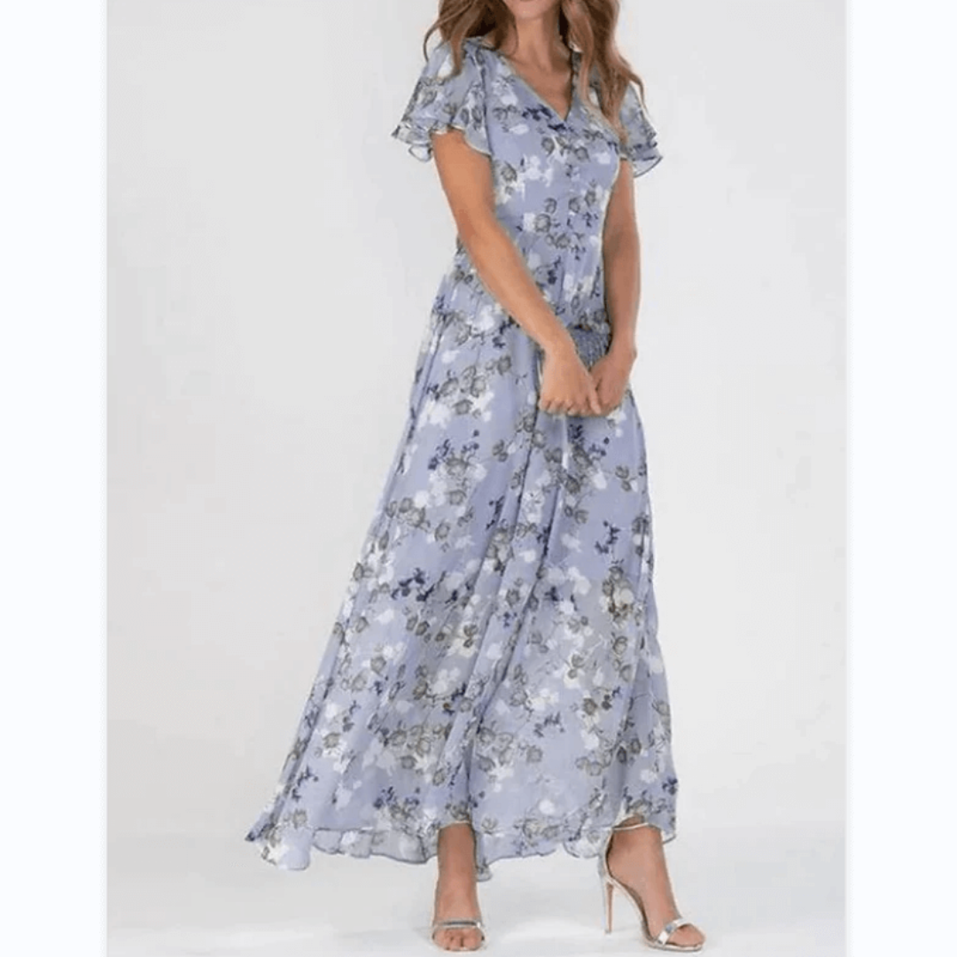 Damen Maxi Sommerkleid mit Blumenmuster – Formell
