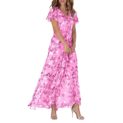 Damen Maxi Sommerkleid mit Blumenmuster – Formell