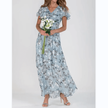 Damen Maxi Sommerkleid mit Blumenmuster – Formell