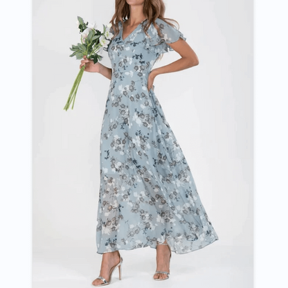 Damen Maxi Sommerkleid mit Blumenmuster – Formell
