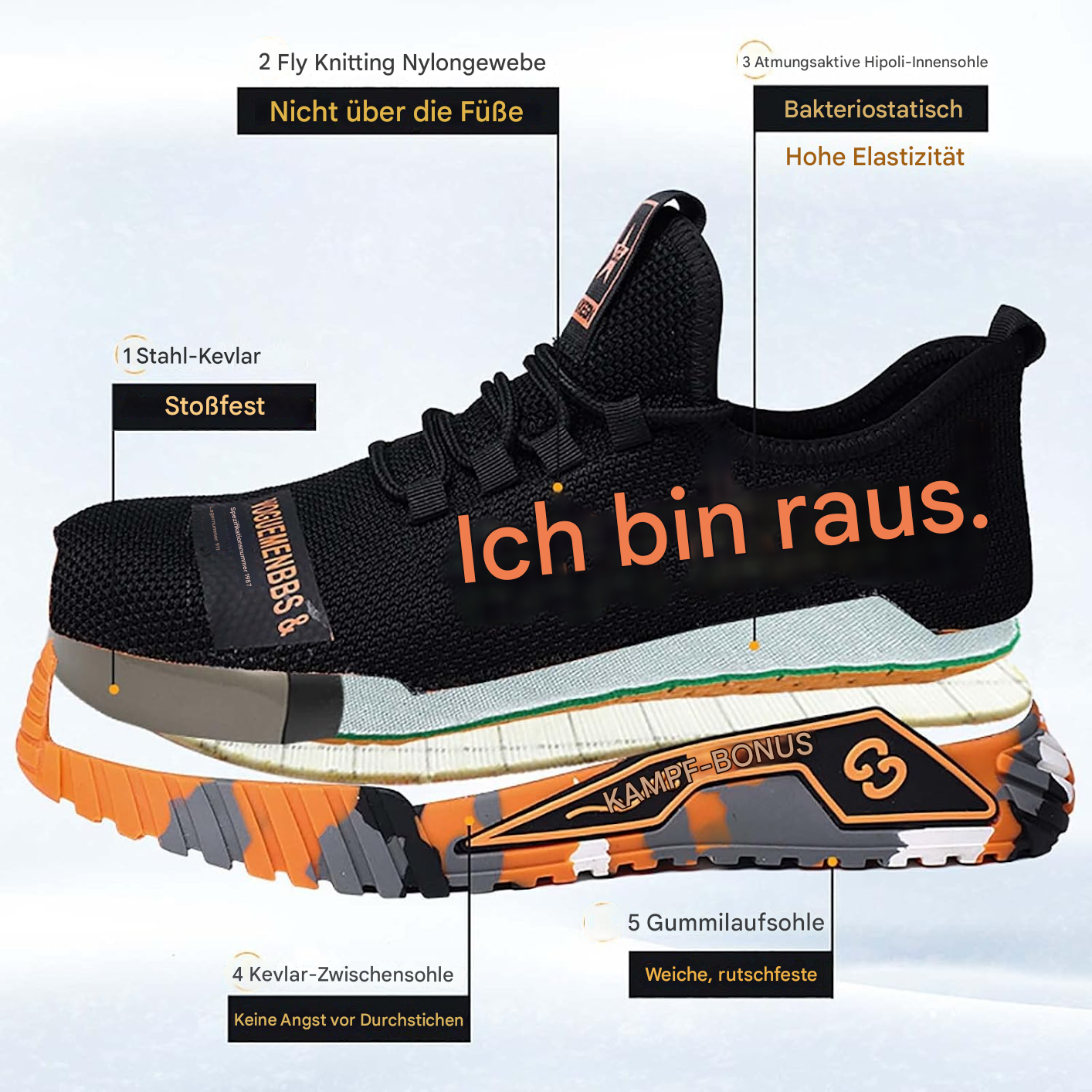 Herren Bequem Sicherheits Sneaker | Leicht