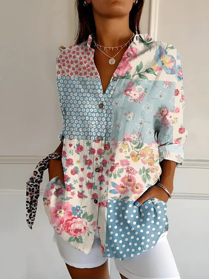 Stilvolles Langarm Button-Down Hemd für Damen