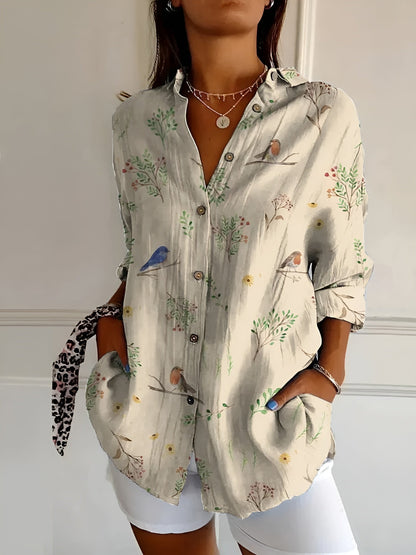 Stilvolles Langarm Button-Down Hemd für Damen