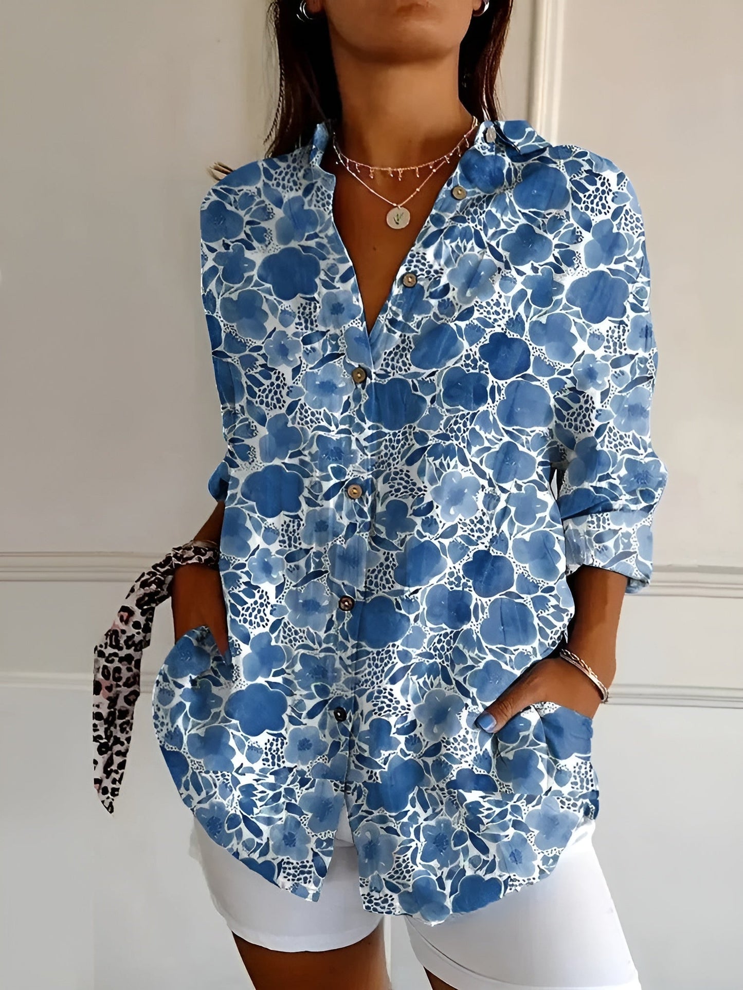 Stilvolles Langarm Button-Down Hemd für Damen