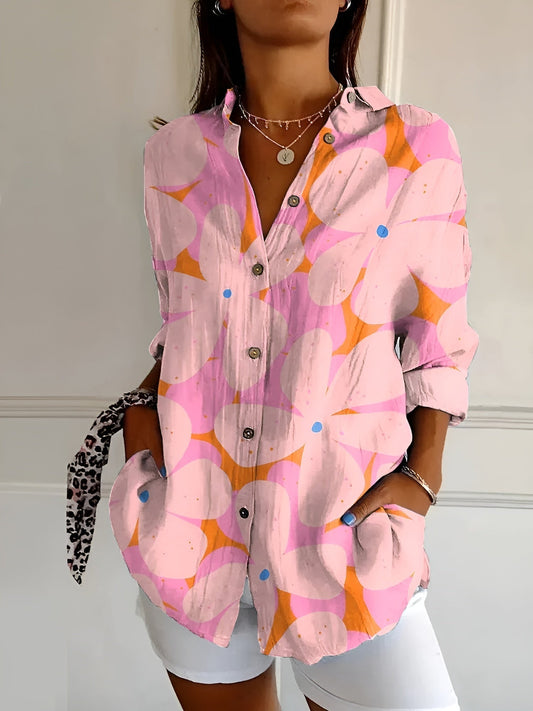 Stilvolles Langarm Button-Down Hemd für Damen