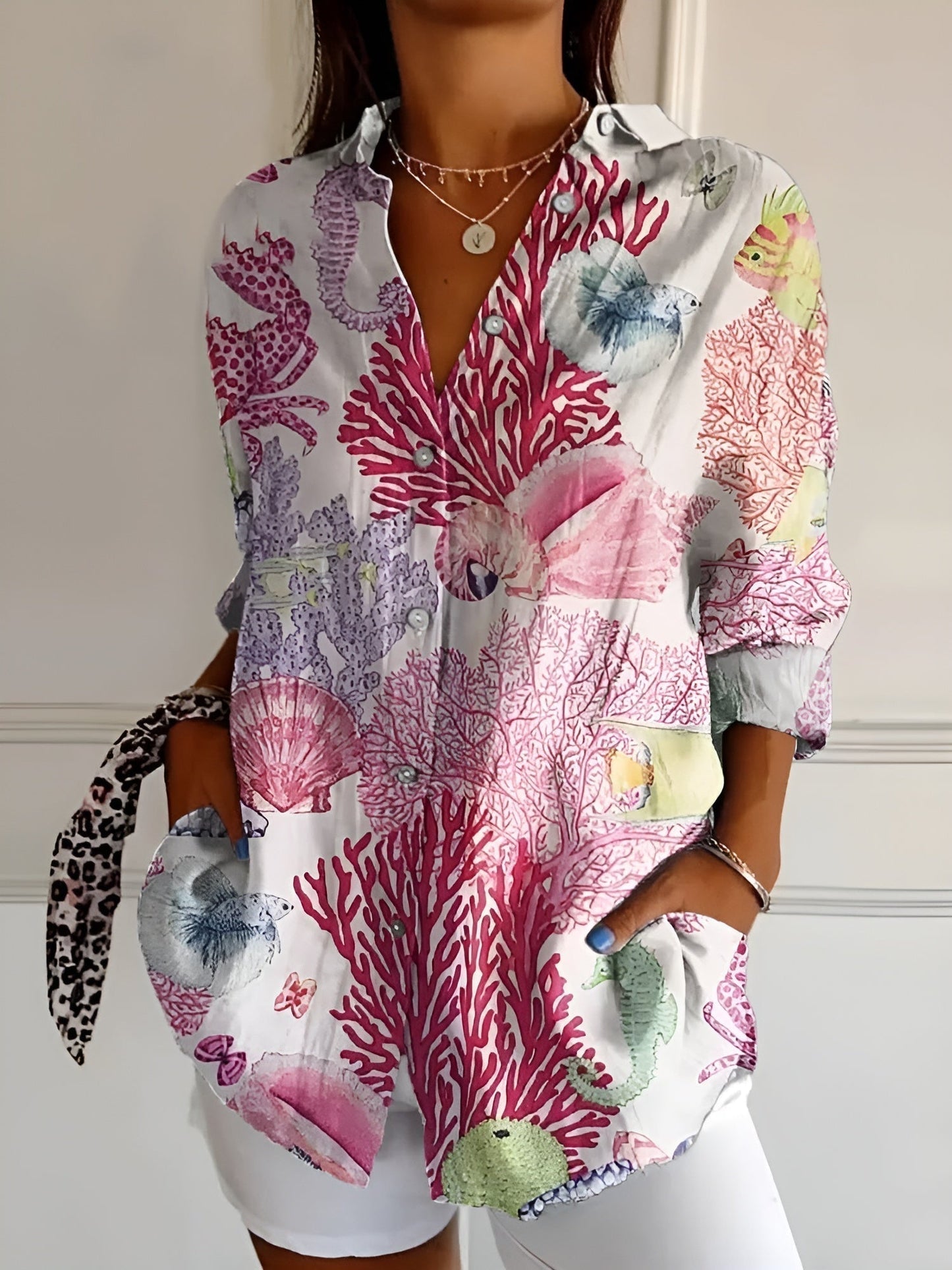 Stilvolles Langarm Button-Down Hemd für Damen