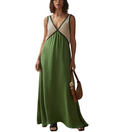 Lässiges Leinenkleid mit V-Ausschnitt – Emma