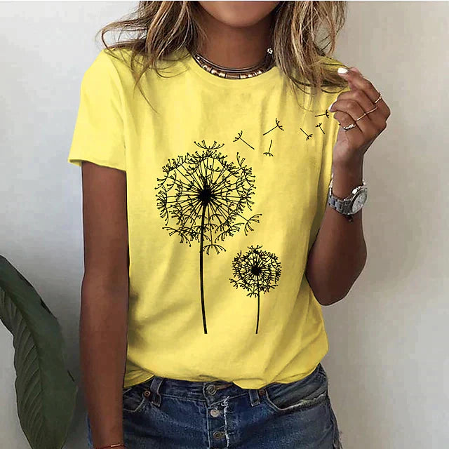 Weiches Damen Sommer T-Shirt mit Rundhalsausschnitt und kurzen Ärmeln