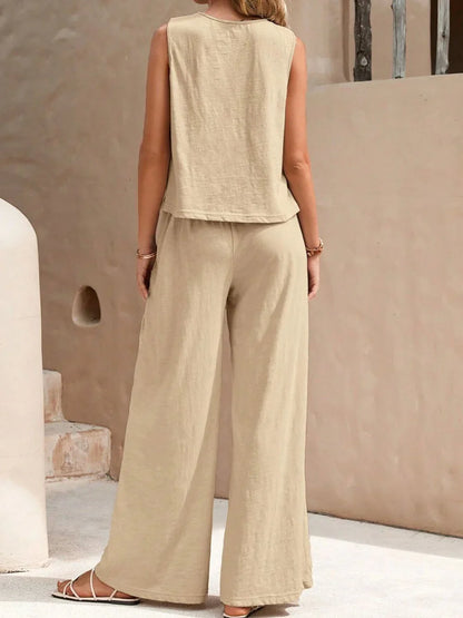 Zweiteiliges Sommer Set mit Top und Hose für Damen – Lässig