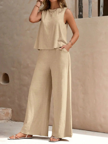 Zweiteiliges Sommer Set mit Top und Hose für Damen – Lässig