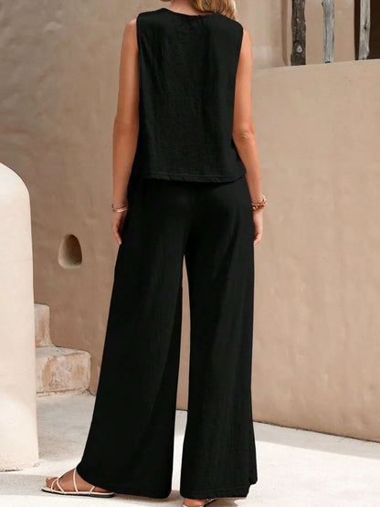 Zweiteiliges Sommer Set mit Top und Hose für Damen – Lässig